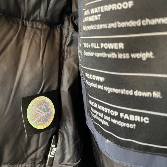 Aritzia TNA The Powder Dri Parka Long - Waterproof Windproof Down Parka Navy M - Picture 9 of 12